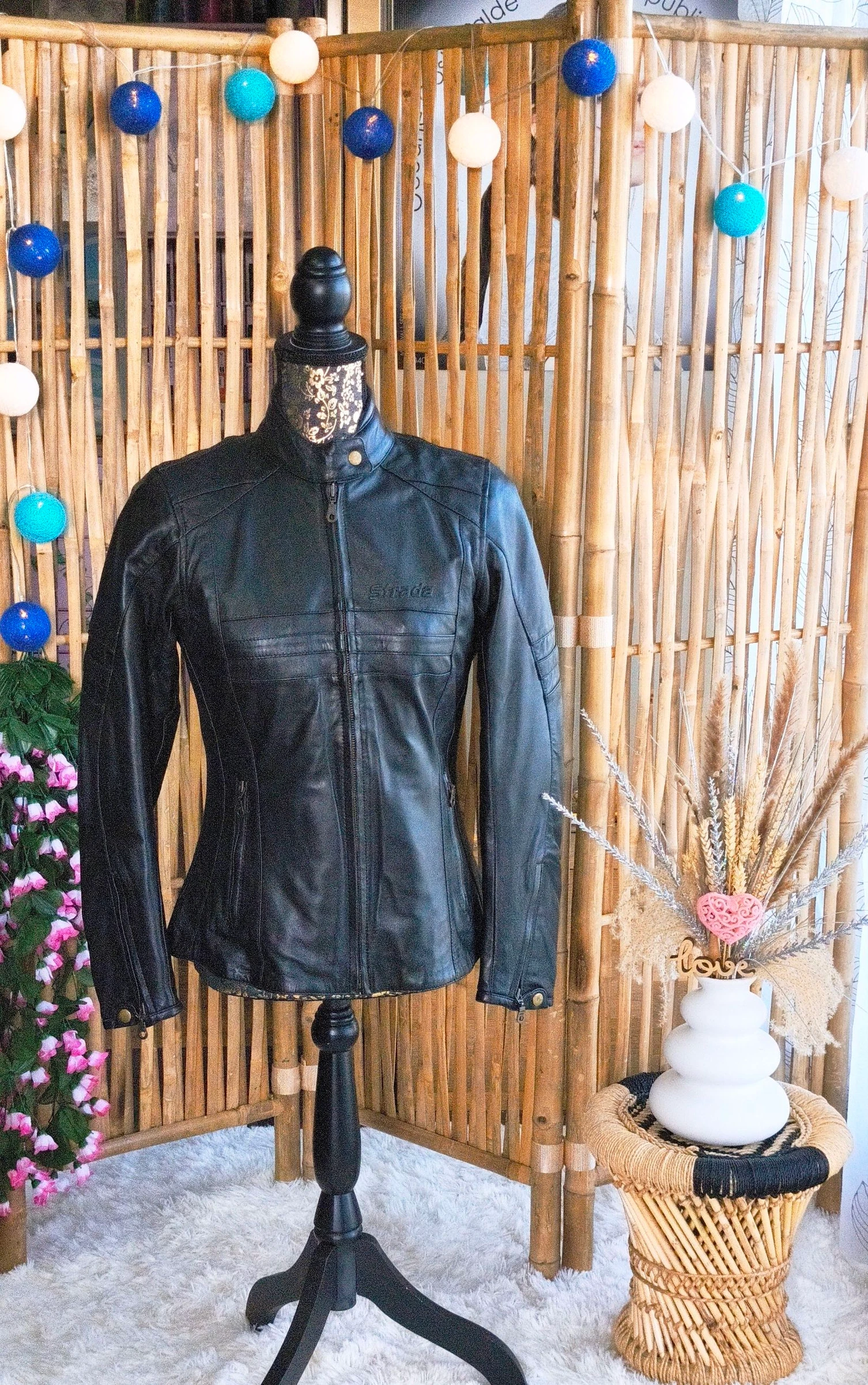 🖤 blouson de moto en cuir d'agneau femme T36 🖤